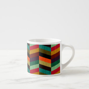 Färgfull Herringbone Mönster med flera Färgader Espressomugg