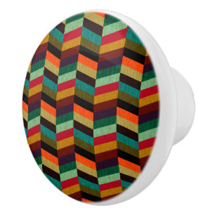 Färgfull Herringbone Mönster med flera Färgader Knopp