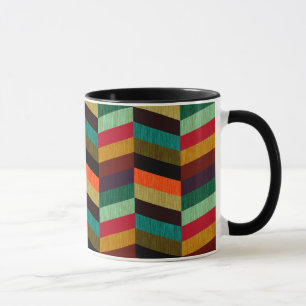 Färgfull Herringbone Mönster med flera Färgader Mugg