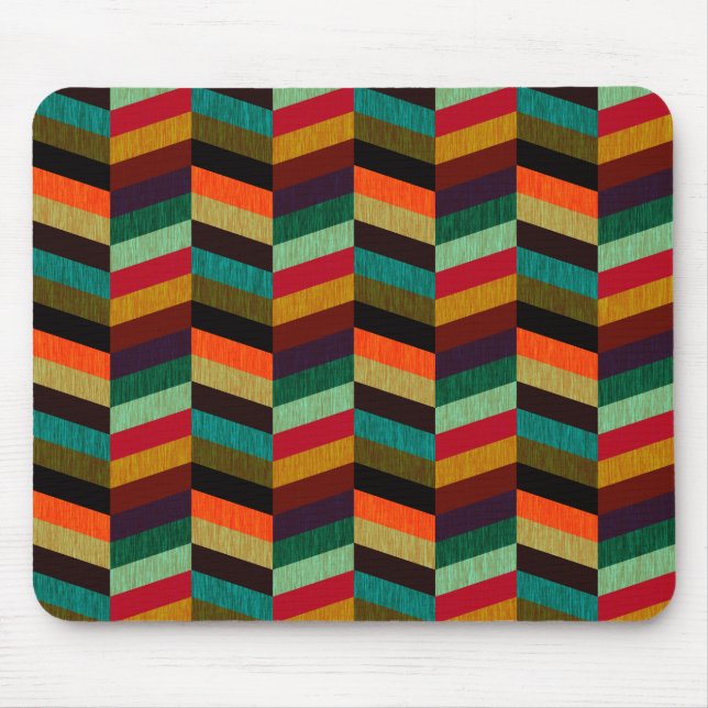 Färgfull Herringbone Mönster med flera Färgader Musmatta (Framsidan)