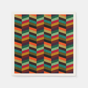 Färgfull Herringbone Mönster med flera Färgader Pappersservett