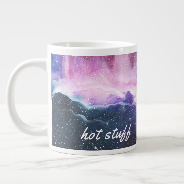 Färgfull Hett Saker, Lila Giant Coffee Mugg Jumbo Mugg (Vänster)