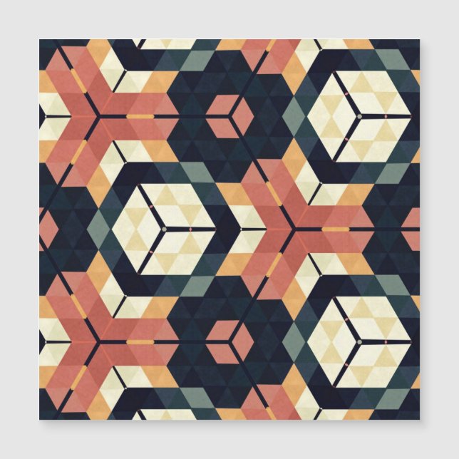 Färgfull hexagonkvadrat Geometric Mönster (Framsida)