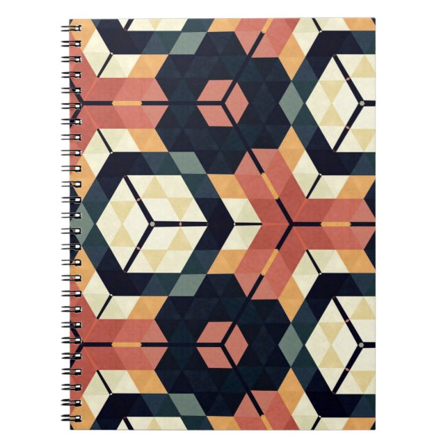 Färgfull hexagonkvadrat Geometric Mönster Anteckningsbok (Framsidan)