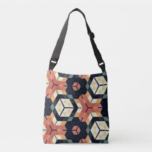 Färgfull hexagonkvadrat Geometric Mönster Axelväska