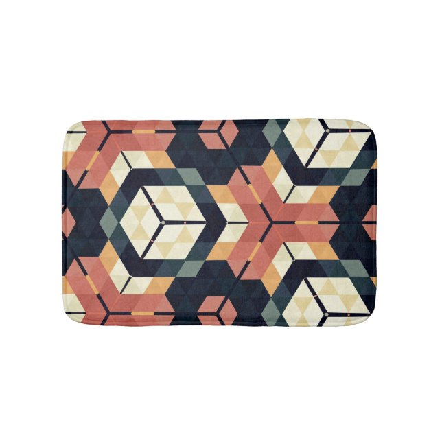 Färgfull hexagonkvadrat Geometric Mönster Badrumsmatta (Framsidan)