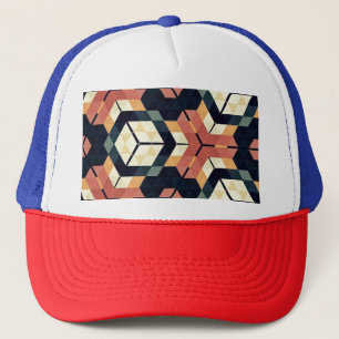 Färgfull hexagonkvadrat Geometric Mönster Keps