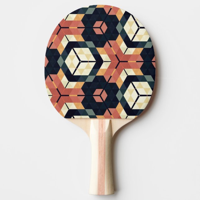 Färgfull hexagonkvadrat Geometric Mönster Pingisracket (Framsidan)