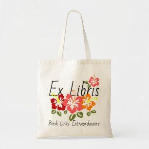 Färgfull Hibiscus Bok Älskare Tygkasse