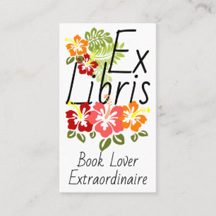Färgfull Hibiscus Bok Älskare Visitkort