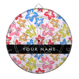 Färgfull Hibiscus, Mönster av blommor, ditt namn Darttavla