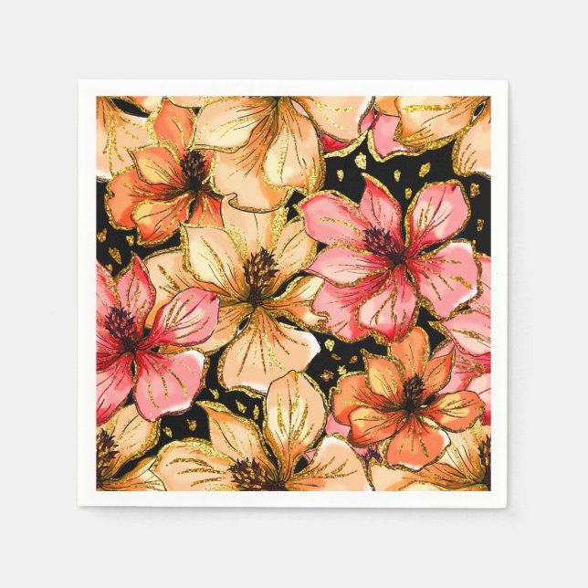 Färgfull hibiscus pappersservett (Framsidan)