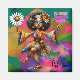 Färgfull Hippie Chic Flower Magnet