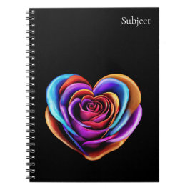 Färgfull Hjärtformade Ro Anteckningsbok