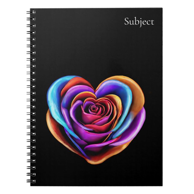 Färgfull Hjärtformade Ro Anteckningsbok (Framsidan)