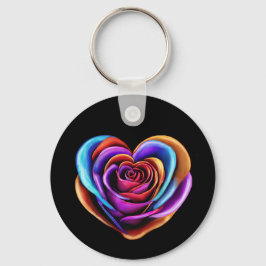 Färgfull Hjärtformade Ro Nyckelring