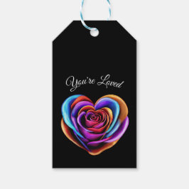 Färgfull Hjärtformade Ro Presentetikett