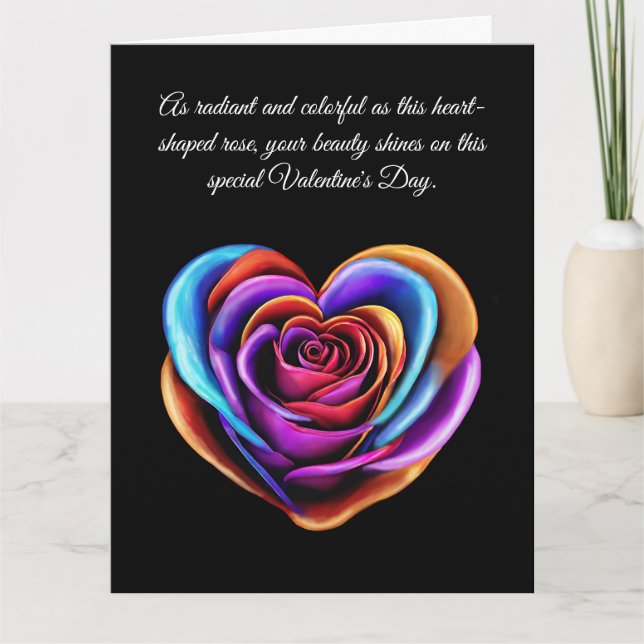 Färgfull Hjärtformade Ro-Valentines day- Kort (Framsida)