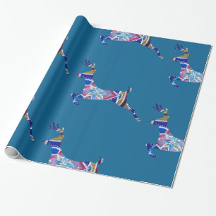 Färgfull Hjort Glossy Wrapping Papper. Presentpapper