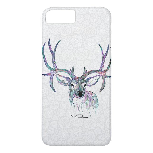 Färgfull Hjort med stora hästar Case-Mate iPhone Skal (Baksida)