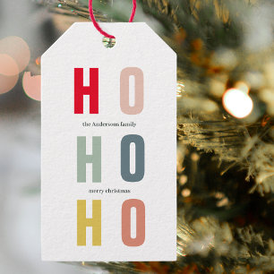 Färgfull HOHO-jul GLAD HELG Presentetikett