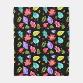 Färgfull höst Höst löv Mönster Fleecefilt