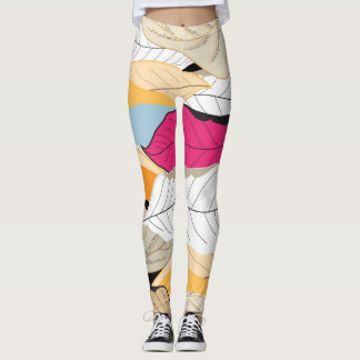 Färgfull höst löv, sömlös mönster. leggings