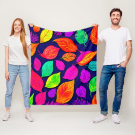 Färgfull höst löv teckning fleecefilt