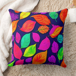 Färgfull höst löv teckning kudde