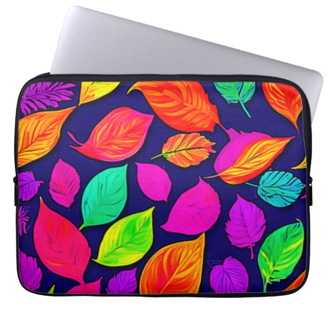 Färgfull höst löv teckning laptop fodral (Framsidan)