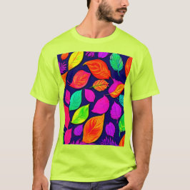 Färgfull höst löv teckning t shirt