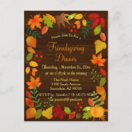 Färgfull höstblomma för Thanksgiving Inbjudan Vykort