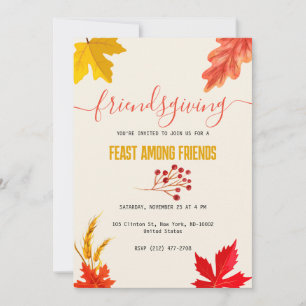 Färgfull höstfärgad Thanksgiving - färgrediens Inbjudningar