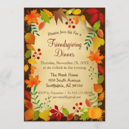 Färgfull höstfyllning för Thanksgiving Inbjudningar