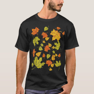 Färgfull höstskogstyp Botaniskt Löv - nedgång T Shirt
