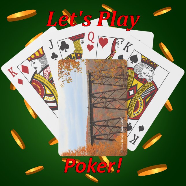 Färgfull höstvy för Kinzua Bridge Skypromenader Casinokort (Skapare uppladdad)