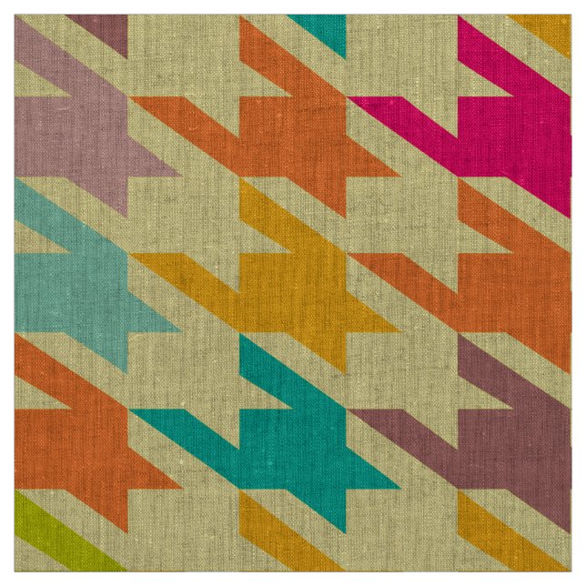 Färgfull houndstooth Seamless Mönster Tyg (Provkarta)