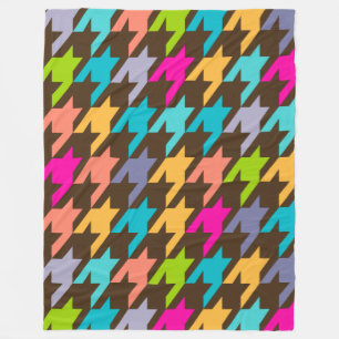 Färgfull houndstooth Sömlös Mönster 4 Fleecefilt