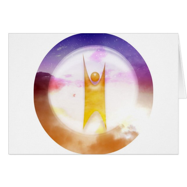 Färgfull humanistisk symbol hälsningskort (Framsidan Horizontal)