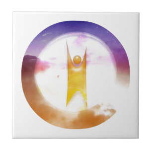 Färgfull humanistisk symbol kakelplatta