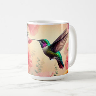 Färgfull Hummingbird-utskrift med Blommigtens utfo Kaffemugg