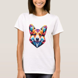 Färgfull Hund Ansikte T Shirt