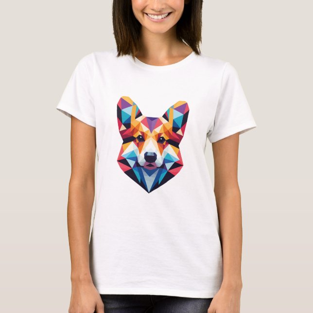 Färgfull Hund Ansikte T Shirt (Framsida)