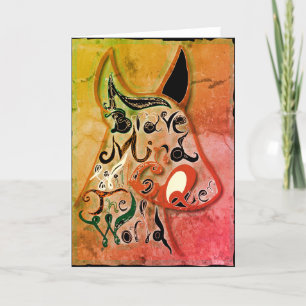 Färgfull hund: Ett modigt sinne kommer att erövra  Tack Kort