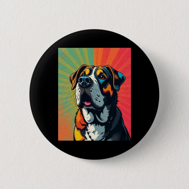 Färgfull Hund för popup-bilder Illustration � fet  Knapp (Framsida)