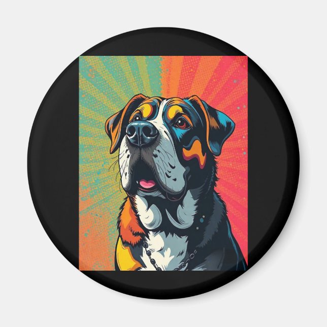 Färgfull Hund för popup-bilder Illustration � fet  Magnet (Framsidan)