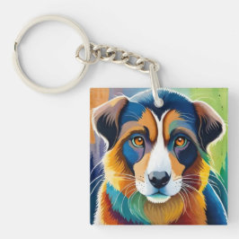 Färgfull hund nära varandra