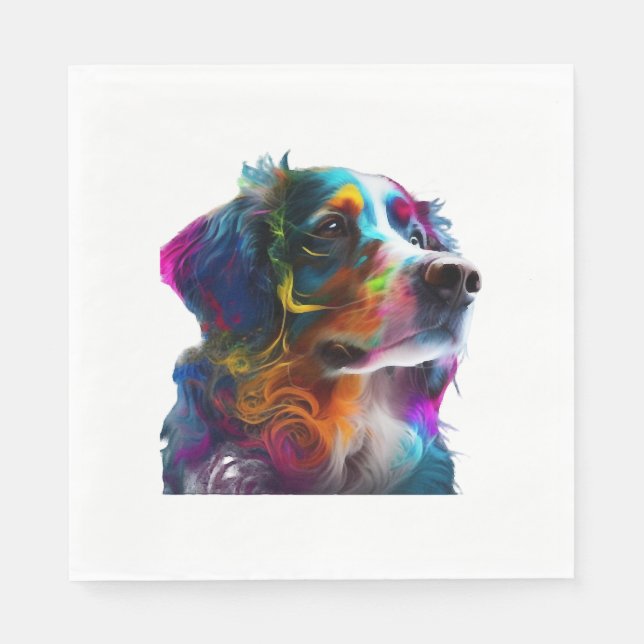 FÄRGFULL HUND PAPPERSSERVETT (Framsidan)