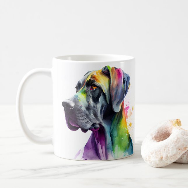Färgfull Hund Pet Coffee Mugg, Kopp (Med munk)