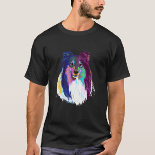 Färgfull Hund Rough Collie T Shirt
